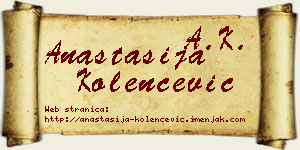 Anastasija Kolenčević vizit kartica
